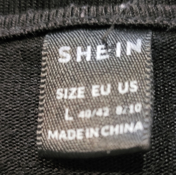 Shein - Black and White Lace Trim Women's Top - Size L - Picture 5 of 5